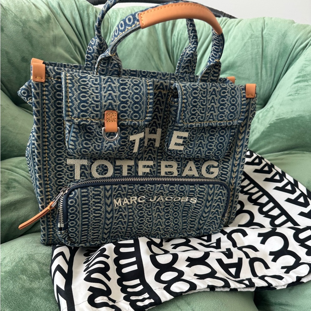 Marc Jacobs The Cargo Monogram Denim Medium Tote Bag - NWT